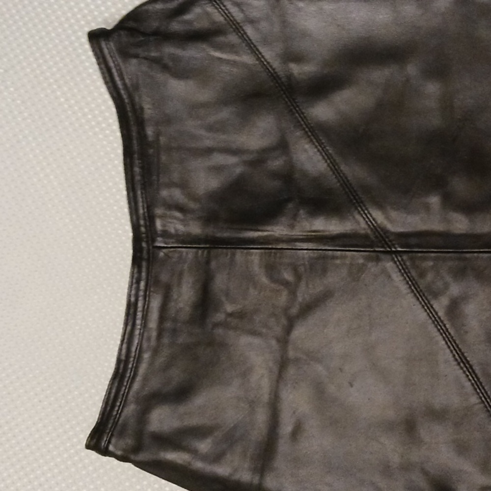 Black Long Leather Skirt